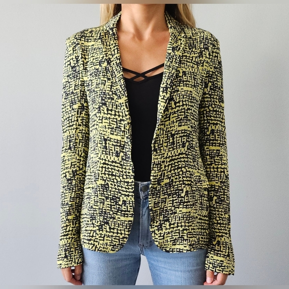 Diane Von Furstenberg Women’s Light Blazer Jacket 2 Yellow Silk Victor - Picture 1 of 13